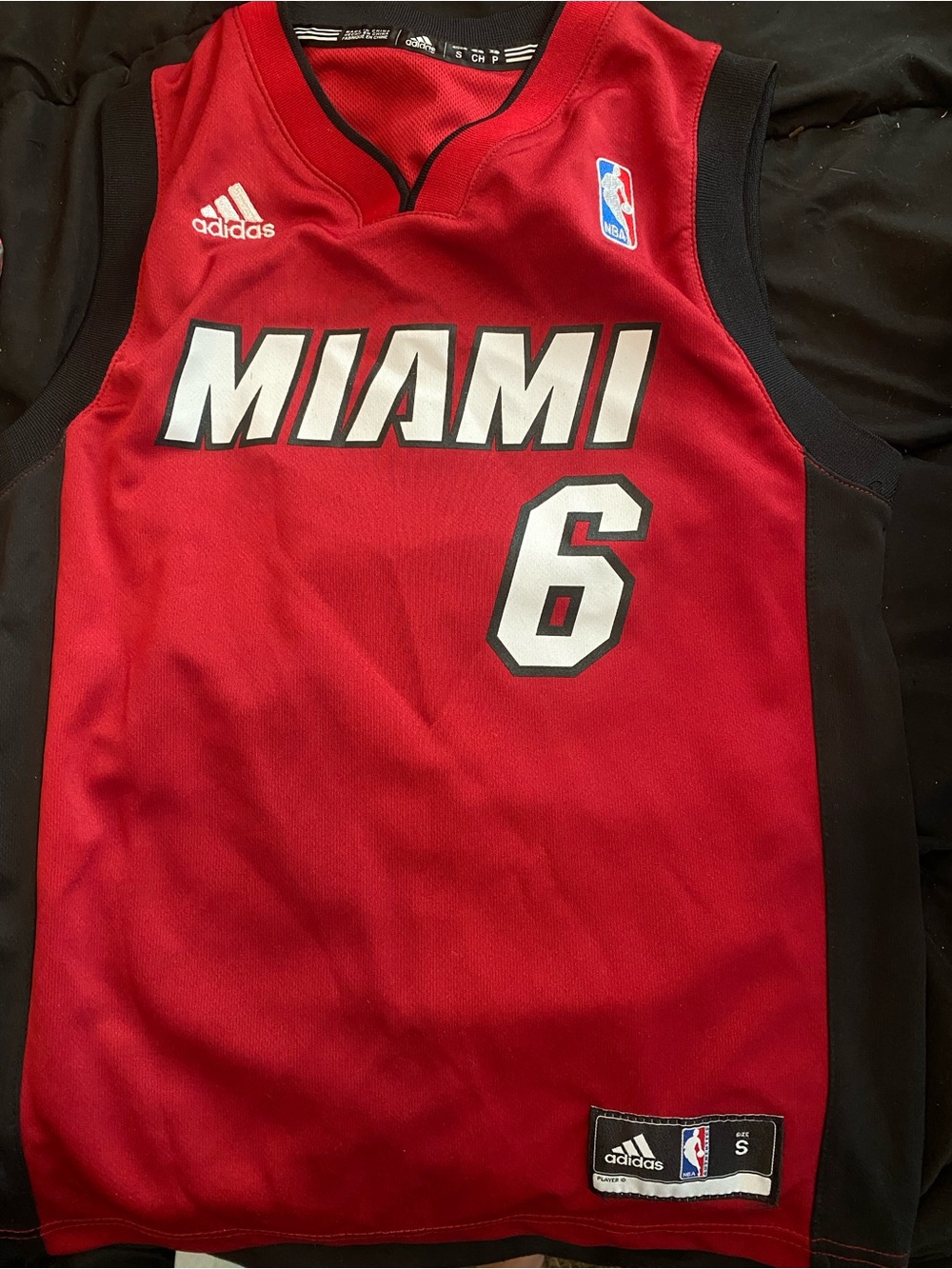 adidas Miami Red and Black Basketball Jersey #6